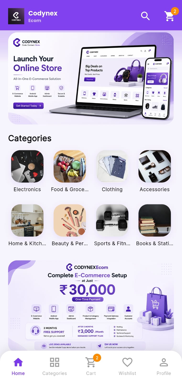 CodynexEcom app